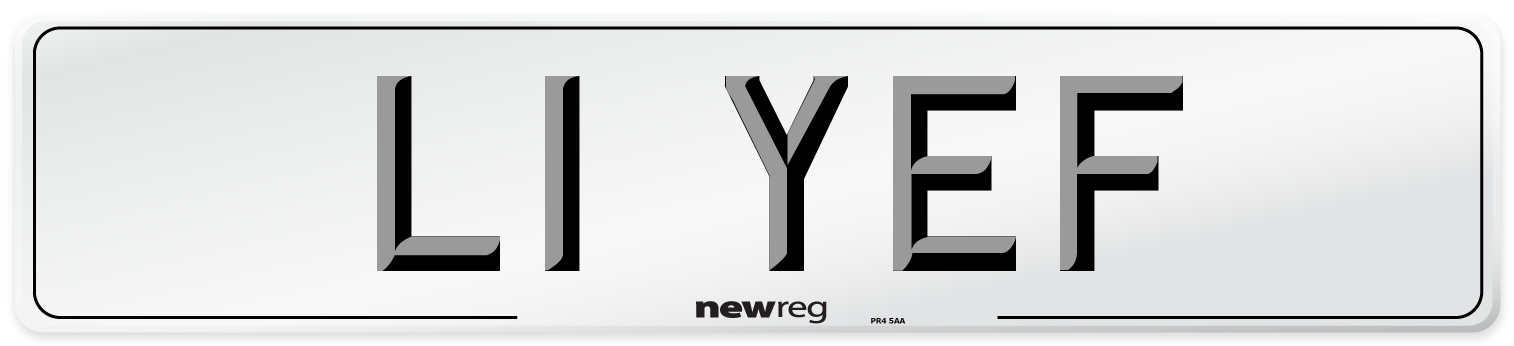 L1 YEF Number Plate from New Reg